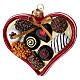 Scatola cioccolatini a cuore decoro vetro soffiato albero Natale s1