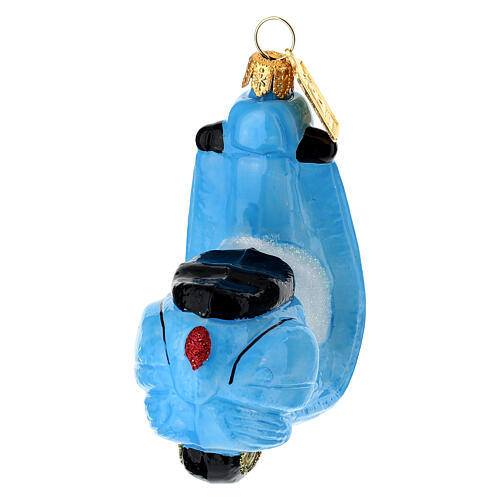 Scooter vintage enfeite vidro soprado árvore Natal 5