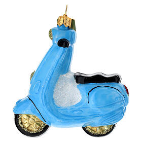 Vintage scooter blown glass Christmas ornament