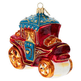 Royal carriage in blown glass, Christmas tree decoration
