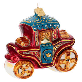 Carrozza reale decoro albero Natale vetro soffiato