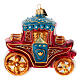 Carrozza reale decoro albero Natale vetro soffiato s3