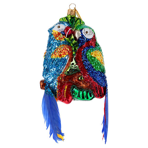 Papageienpaar, Weihnachtsbaumschmuck aus mundgeblasenem Glas 1