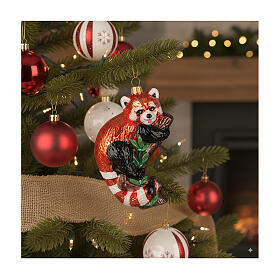 Roter Panda, Weihnachtsbaumschmuck aus mundgeblasenem Glas
