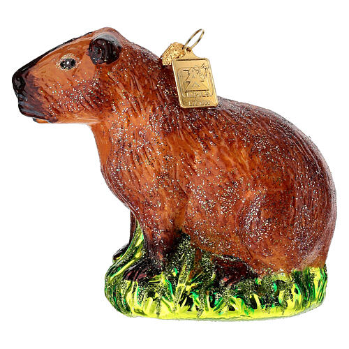 Capibara décoration en verre soufflé pour sapin de Noël 5