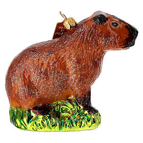 Capivara ornamento vidro soprado árvore Natal