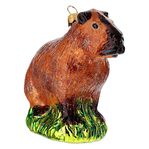Capivara ornamento vidro soprado árvore Natal 3