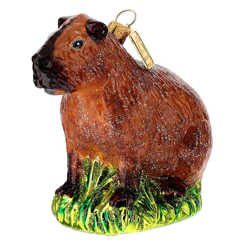 Capivara ornamento vidro soprado árvore Natal 4