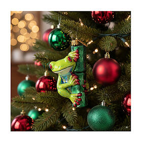 Tropenfrosch, Weihnachtsbaumschmuck aus mundgeblasenem Glas
