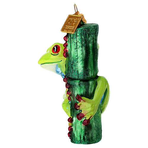 Rana tropical vidrio soplado adorno árbol Navidad 4