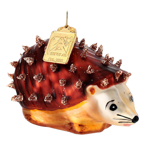 Erizo vidrio soplado adorno árbol Navidad 3