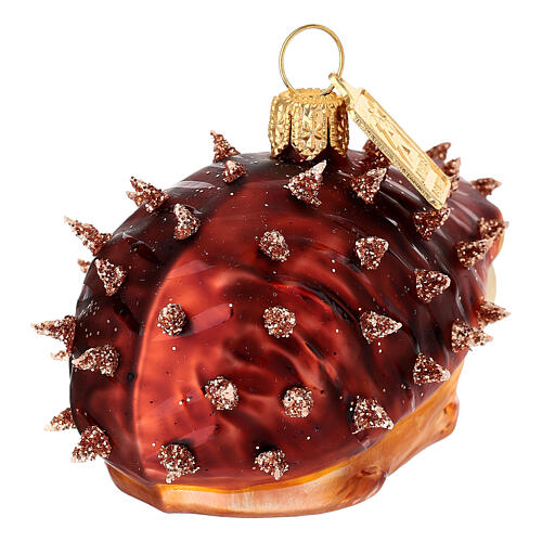 Erizo vidrio soplado adorno árbol Navidad 5