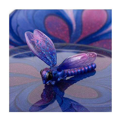 Libelle in Blau und Violett, Weihnachtsbaumschmuck aus mundgeblasenem Glas 4
