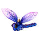 Libelle in Blau und Violett, Weihnachtsbaumschmuck aus mundgeblasenem Glas s1