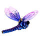 Libellula viola vetro soffiato addobbo albero Natale s4