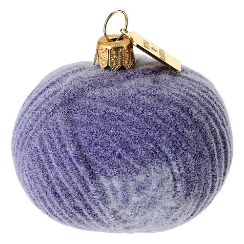 Wollknäuel in Lila, Weihnachtsbaumschmuck aus mundgeblasenem Glas 6