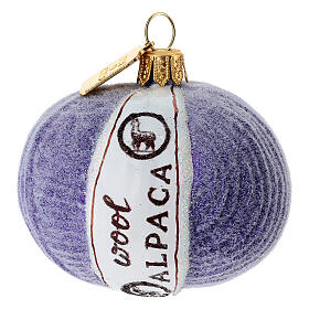 Ovillo de lana lila adorno árbol Navidad vidrio soplado