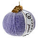 Pelote de laine lilas décoration arbre de Noël verre soufflé s5