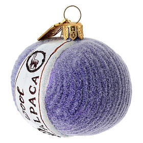 Gomitolo lana lilla addobbo albero Natale vetro soffiato