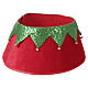Funda para base árbol de Navidad de tela roja y verde con campanillas 30x40 cm s1