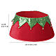Funda para base árbol de Navidad de tela roja y verde con campanillas 30x40 cm s3