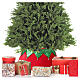 Copribase albero di Natale in tessuto rosso e verde con campanelle 30x40 cm s2