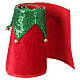 Copribase albero di Natale in tessuto rosso e verde con campanelle 30x40 cm s5