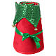 Copribase albero di Natale in tessuto rosso e verde con campanelle 30x40 cm s6