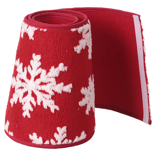 Christmas tree base cover in fabric with snowflake pattern, 12x16 in 4