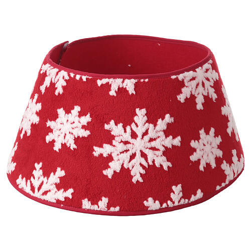 Cache-pied pour sapin de Noël en tissu flocons de neige 30x40 cm 1