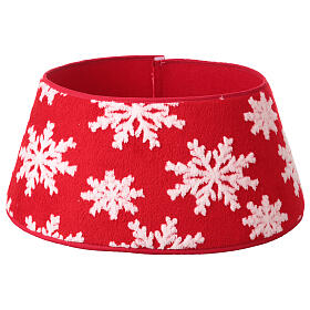 Copribase albero Natale in tessuto fiocchi di neve 30x40 cm
