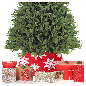 Copribase albero Natale in tessuto fiocchi di neve 30x40 cm