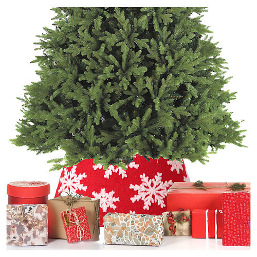 Copribase albero Natale in tessuto fiocchi di neve 30x40 cm 2