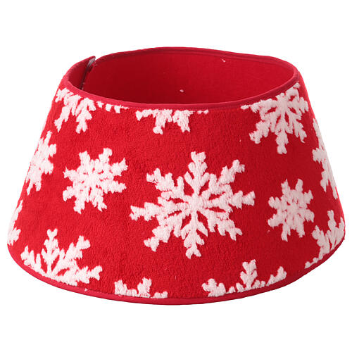 Copribase albero Natale in tessuto fiocchi di neve 30x40 cm 4