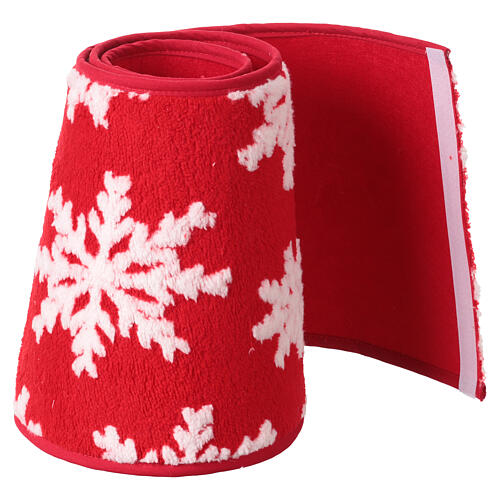 Copribase albero Natale in tessuto fiocchi di neve 30x40 cm 5