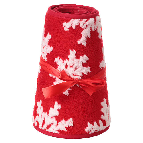 Copribase albero Natale in tessuto fiocchi di neve 30x40 cm 6