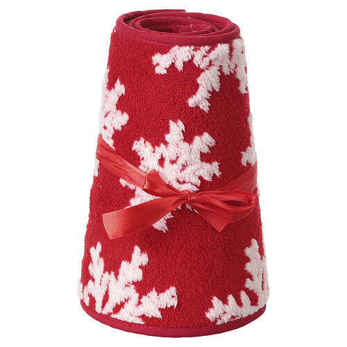 Copribase albero Natale in tessuto fiocchi di neve 30x40 cm 5