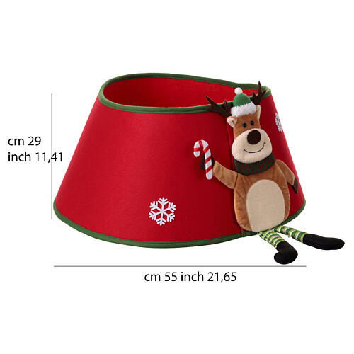 Weihnachtsbaumständer-Abdeckung aus Stoff mit Rentiermotiv – 30 × 40 cm 3