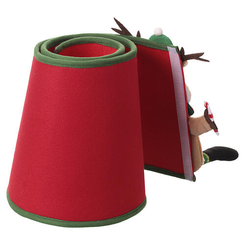 Fabric Christmas tree skirt with reindeer, 12x16 in 6