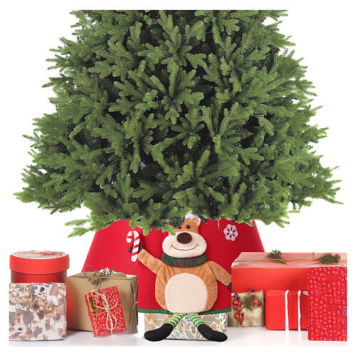 Copribase albero in tessuto con renna 30x40 cm 2