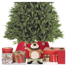 Capa para base árvore de Natal em tecido com rena 30x40 cm