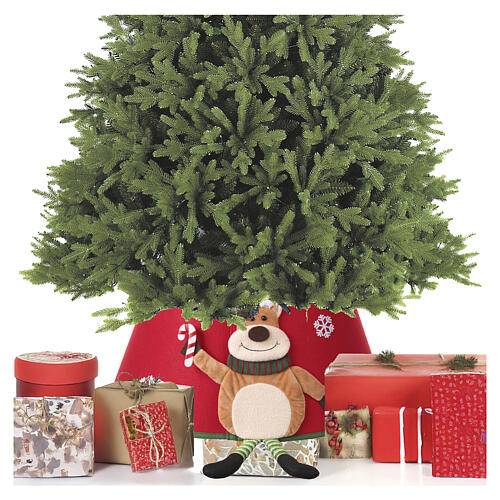 Fabric Christmas tree skirt cover with reindeer, 30x40 cm 2