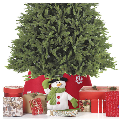 Christmas tree cover in fabric with snowman, 12x16 in 2