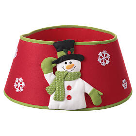 Funda para base árbol de Navidad de tela muñeco de nieve 30x40 cm