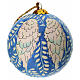 Pallina natalizia Ali d'Angelo 80mm papier maché con arbusti s1