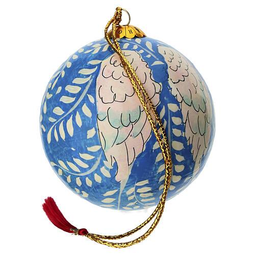 Bombka świąteczna Skrzydła Anioła, 80 mm, papier-mâché z motywem pnączy 3