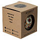 Pallina di natale cartapesta margherite sfondo oro glitterato 80mm s4