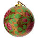 Pallina natalizia cartapesta oro glitterata composizione di rose 80mm s2