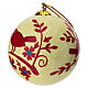 Cream Christmas Ball with Birds Paper-Mache Ball 80mm s2