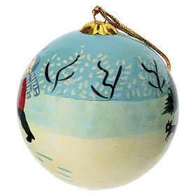 Golden Boy Christmas ball, 3 in, papier-mâché